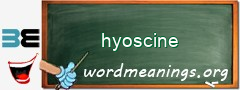 WordMeaning blackboard for hyoscine